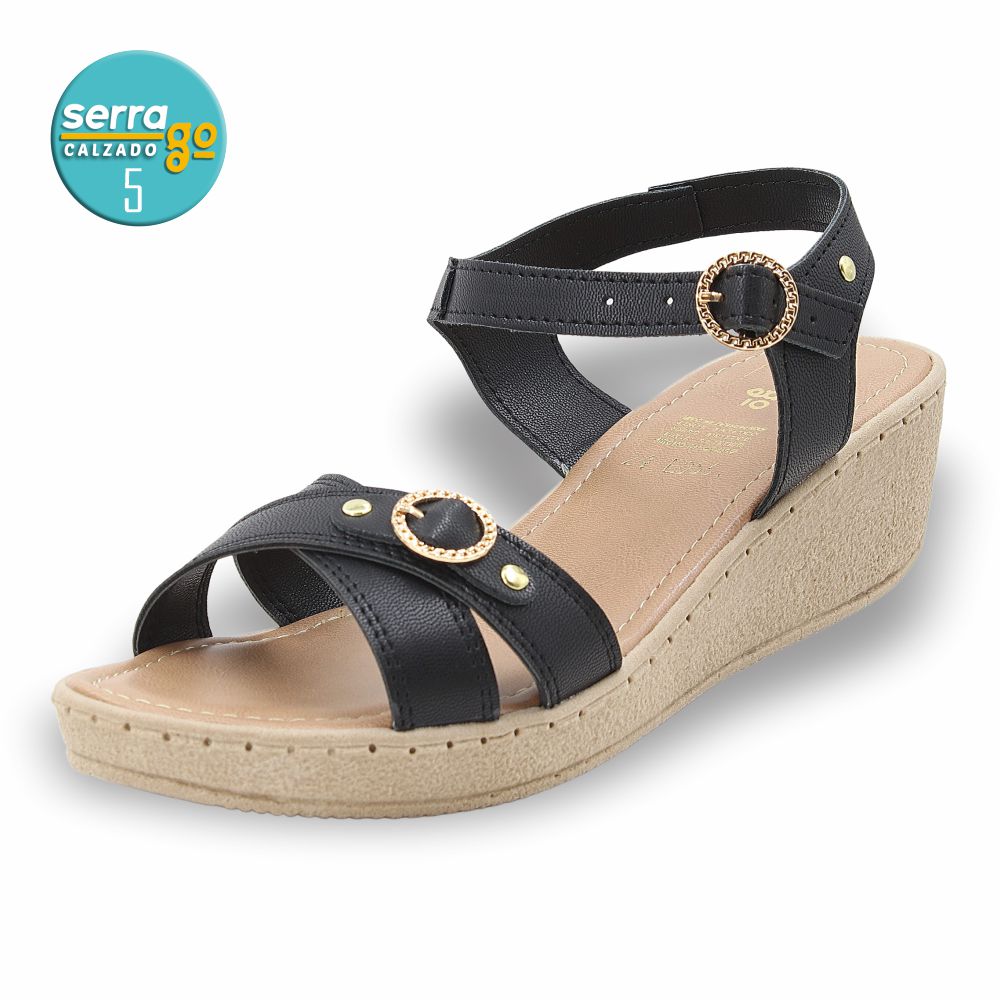 SANDALIA CASUAL DAMA ESTILO 56 COLOR NEGRO