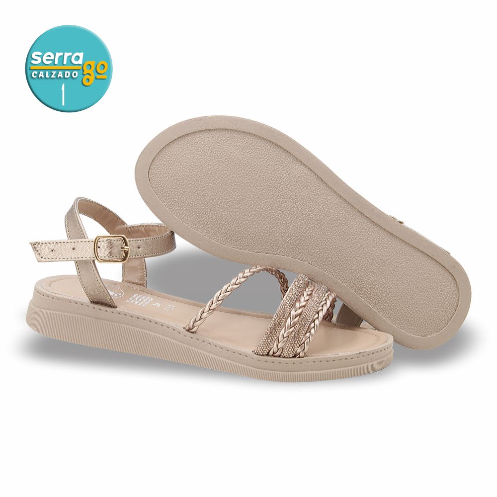 SANDALIA CASUAL DAMA ESTILO 4110 COLOR ORO ROSADO