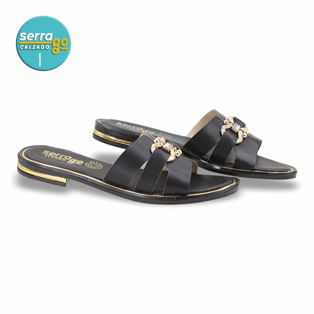 SANDALIA FLAT MOD. 2543 COLOR NEGRO