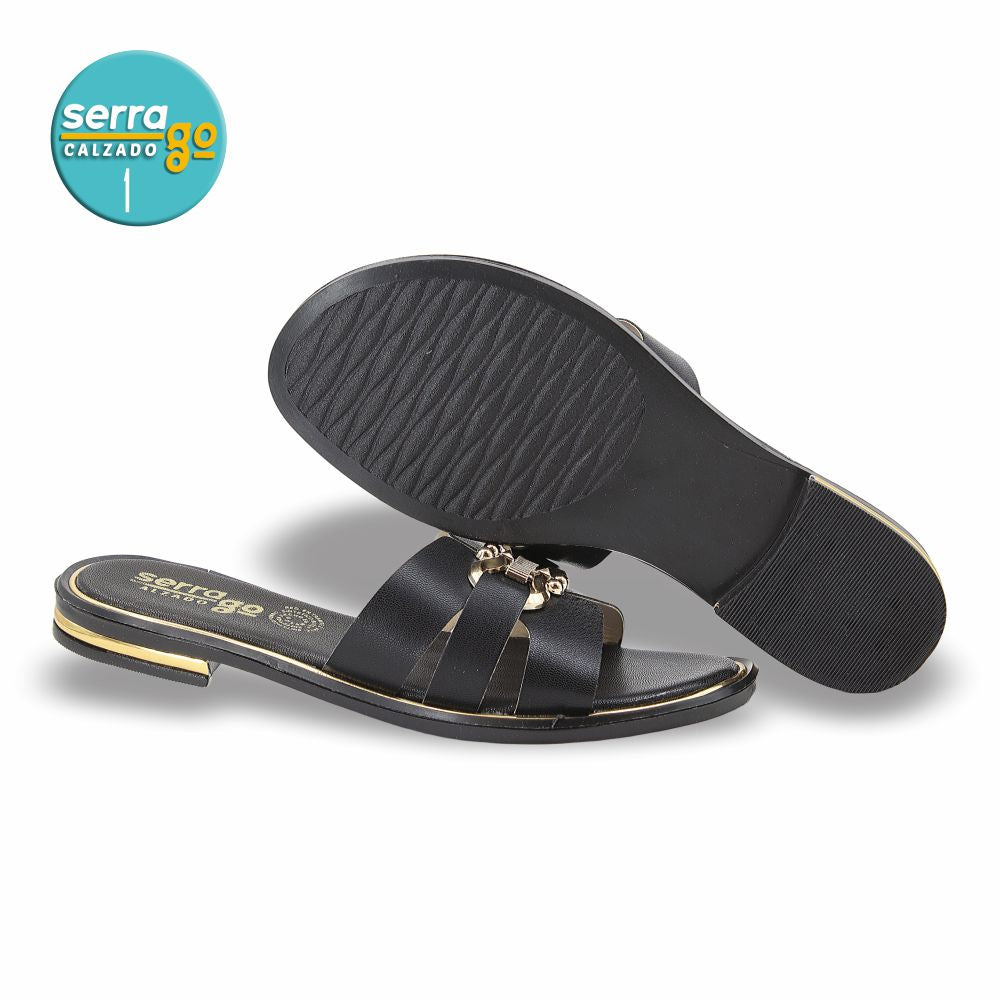 SANDALIA FLAT MOD. 2543 COLOR NEGRO