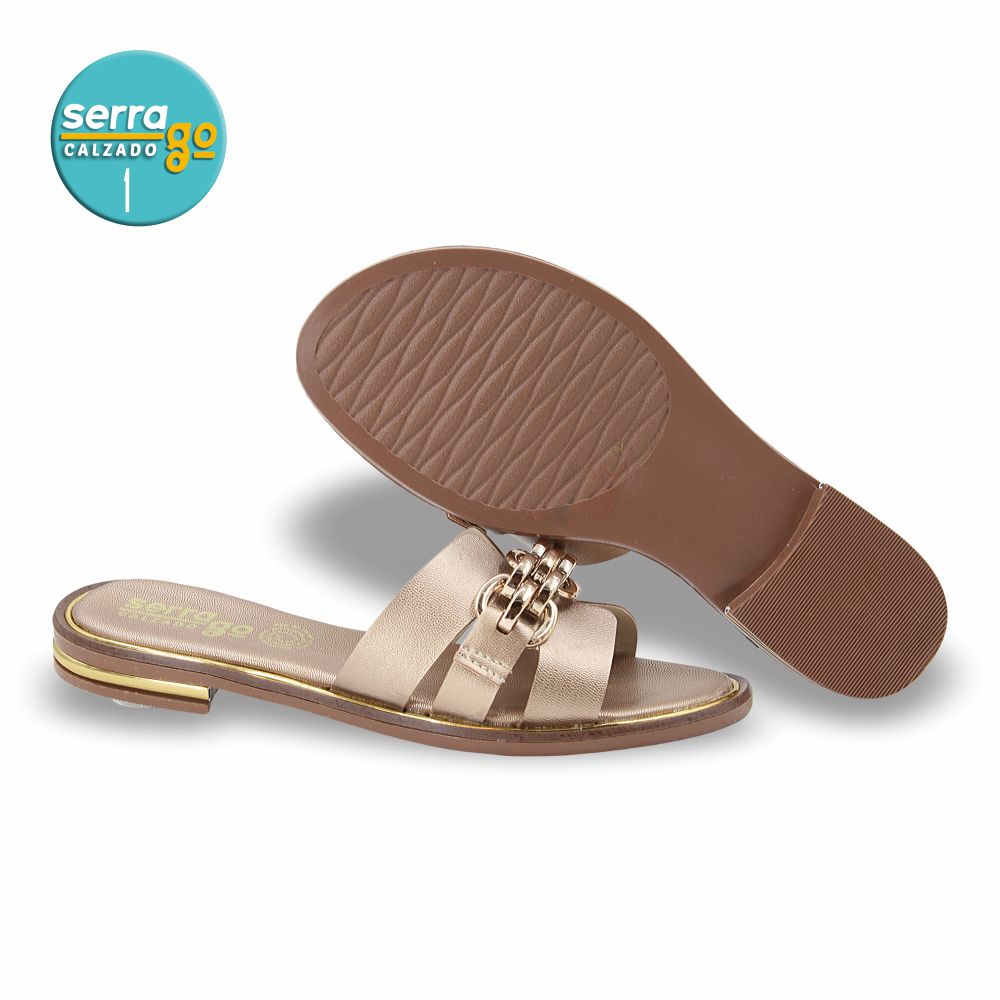 SANDALIA FLAT MOD. 2544 COLOR ORO ROSADO