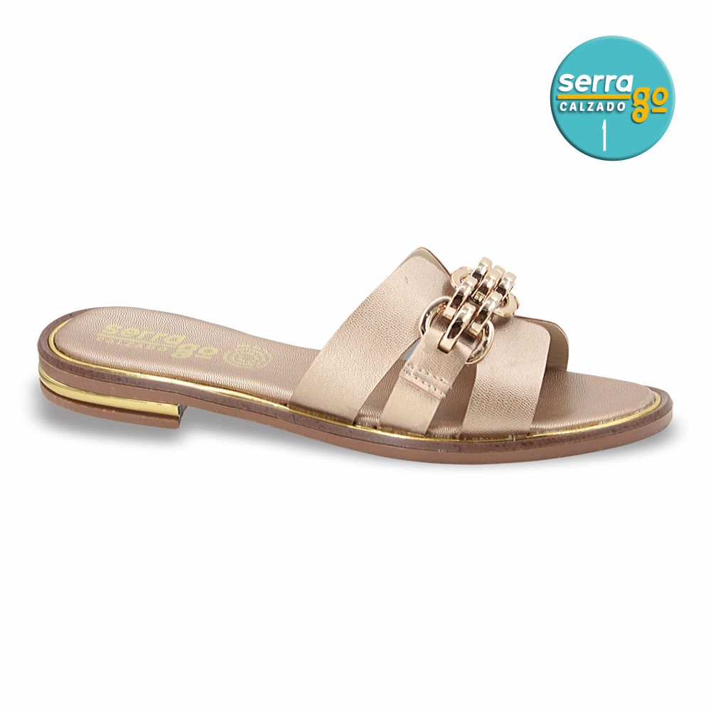 SANDALIA FLAT MOD. 2544 COLOR ORO ROSADO