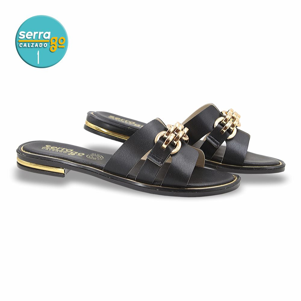 SANDALIA FLAT MOD. 2544 COLOR NEGRO