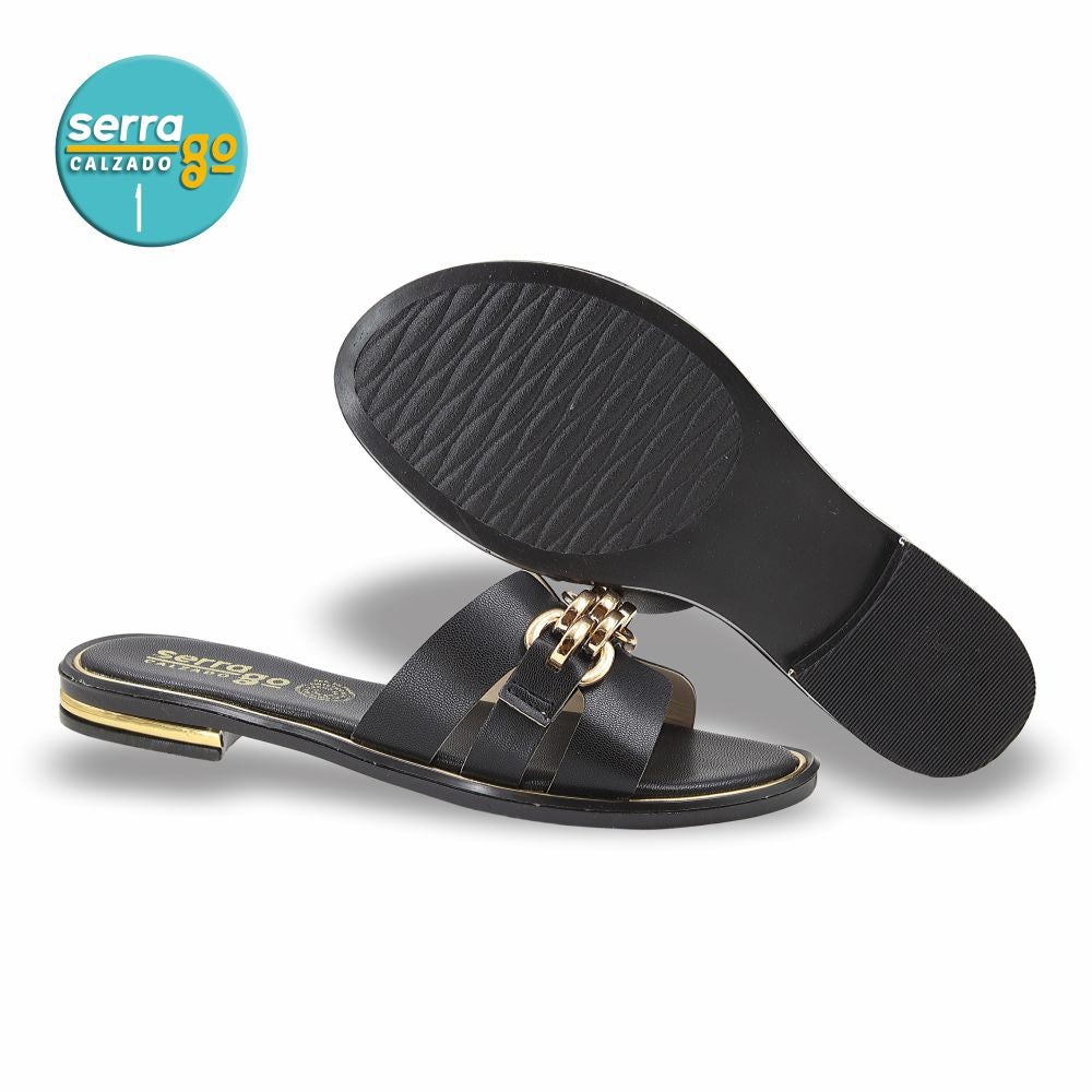 SANDALIA FLAT MOD. 2544 COLOR NEGRO