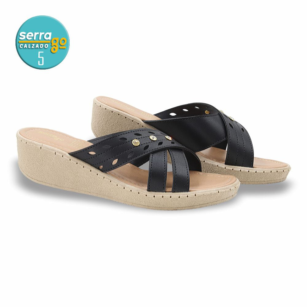 SANDALIA CONFORT DAMA ESTILO 55 COLOR NEGRO
