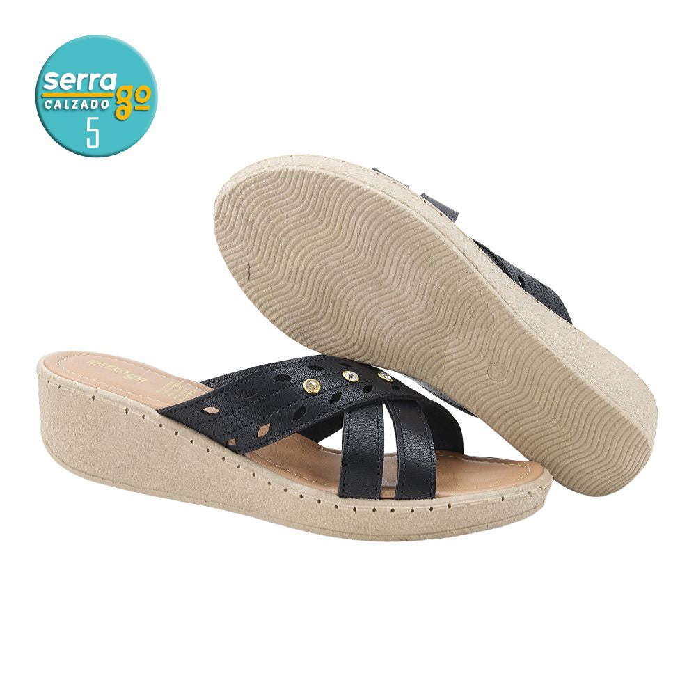 SANDALIA CONFORT DAMA ESTILO 55 COLOR NEGRO