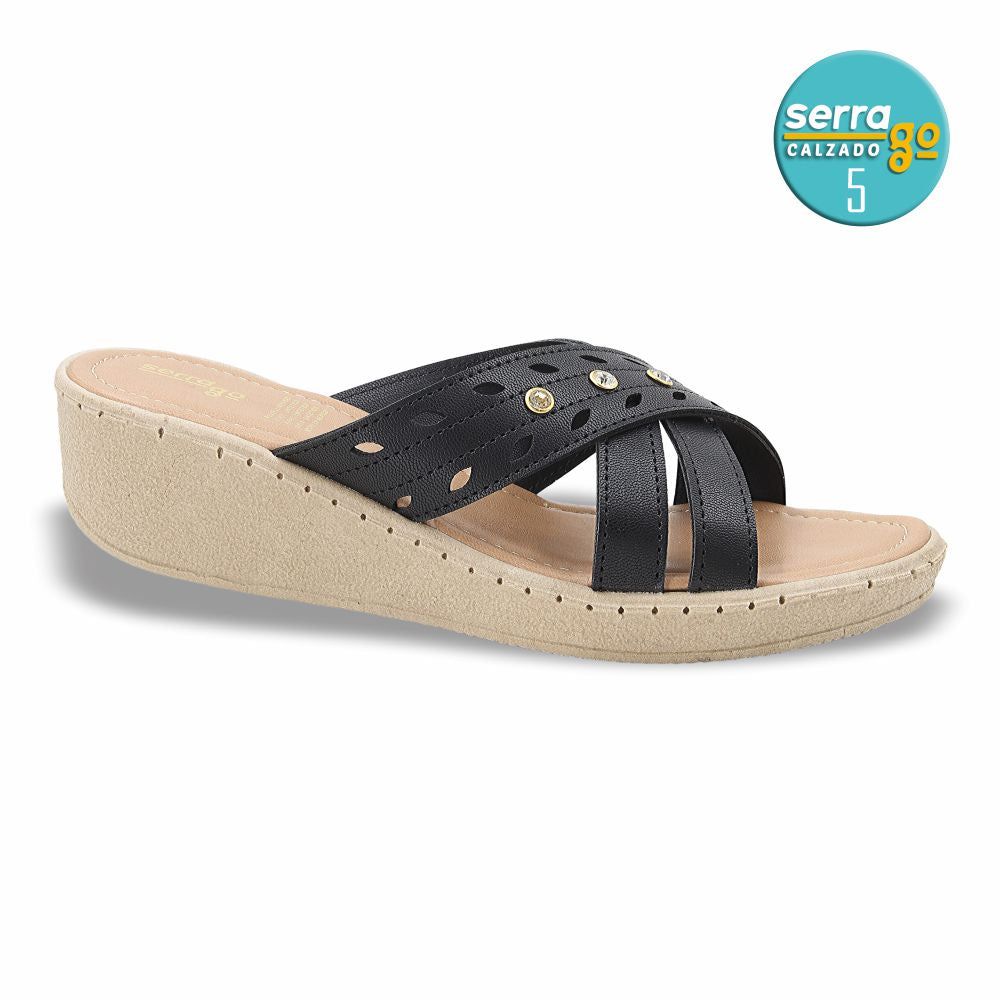 SANDALIA CONFORT DAMA ESTILO 55 COLOR NEGRO