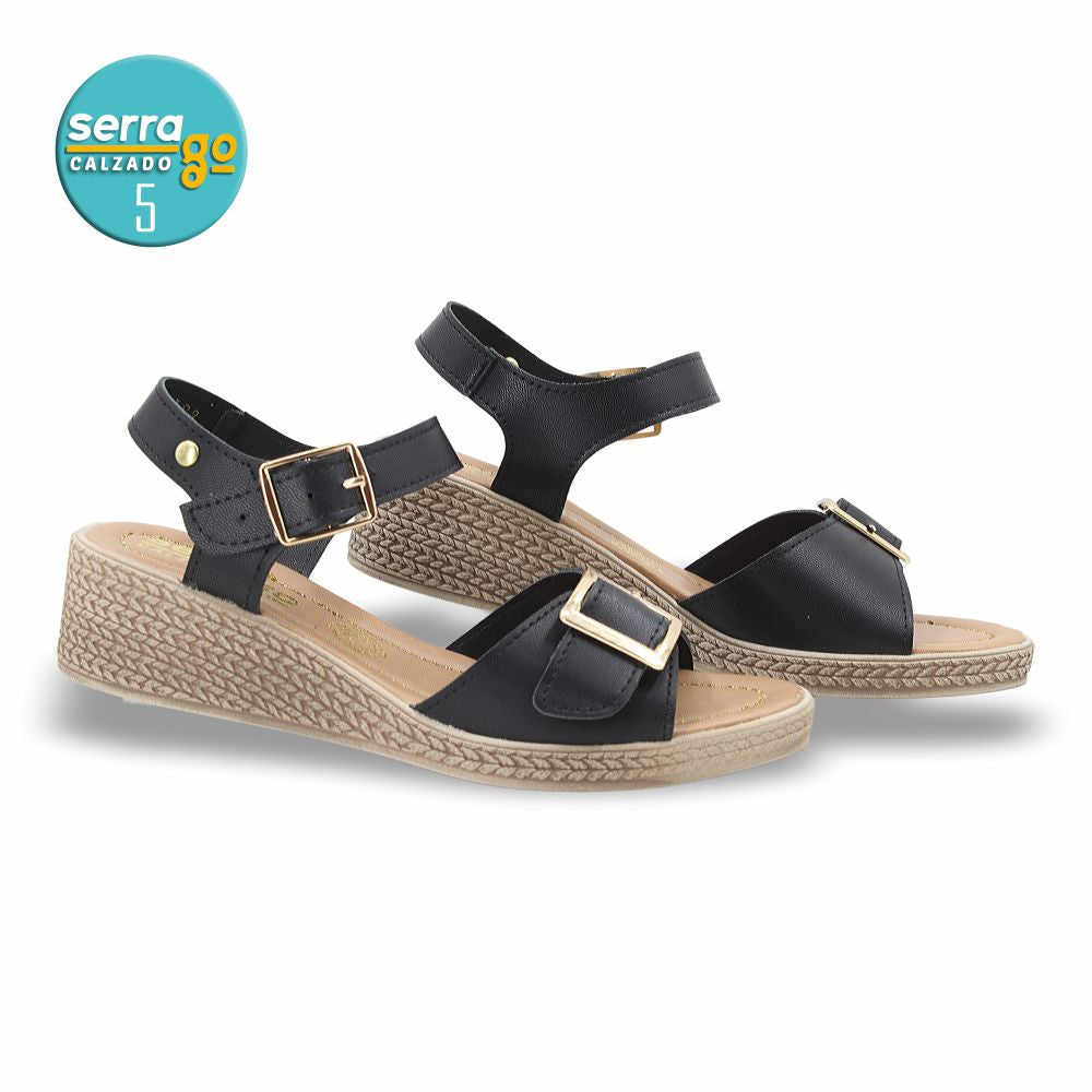 SANDALIA CASUAL DAMA ESTILO 1355 COLOR NEGRO