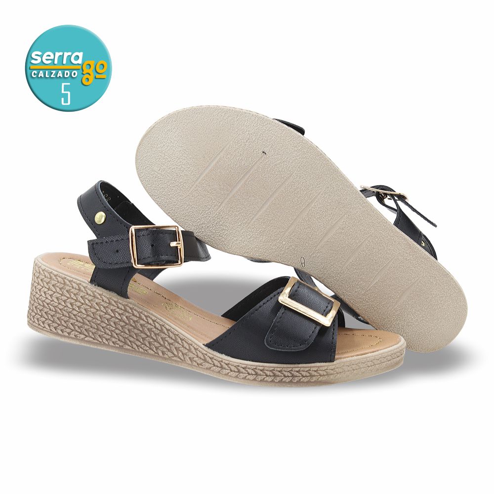 SANDALIA CASUAL DAMA ESTILO 1355 COLOR NEGRO