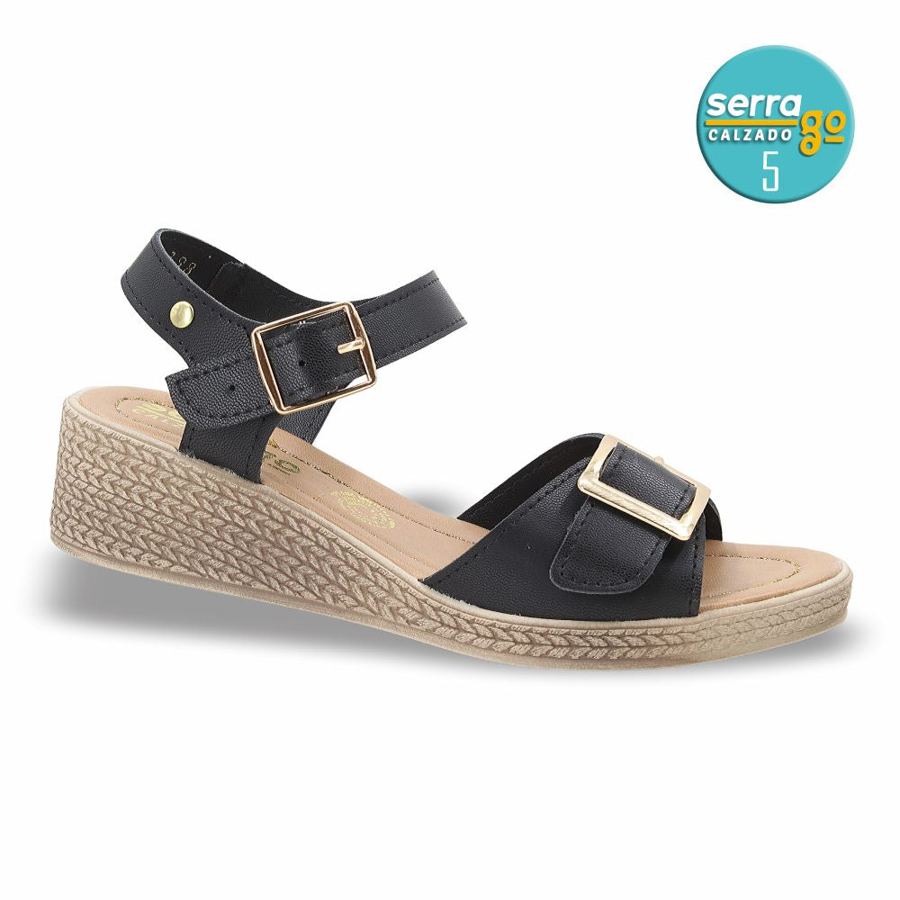 SANDALIA CASUAL DAMA ESTILO 1355 COLOR NEGRO