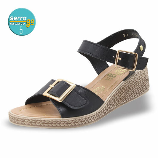 SANDALIA CASUAL DAMA ESTILO 1355 COLOR NEGRO