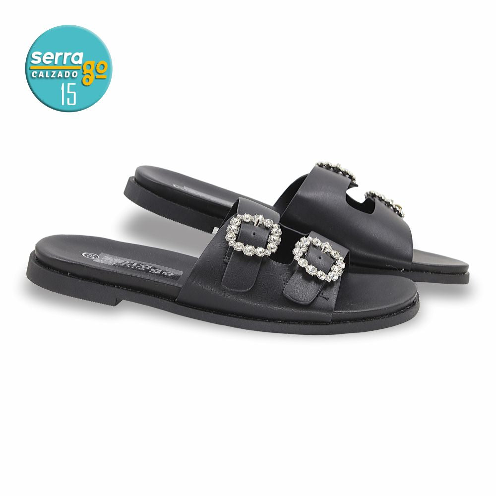 SANDALIA FLAT MOD. 722 COLOR NEGRO