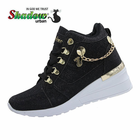 CALZADO URBANO ESTILO 2026 COLOR GLITER NEGRO