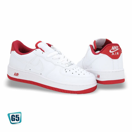 CALZADO URBANO REP NIK AIR FORC AF1MA-4 COLOR BLANCO ROJO
