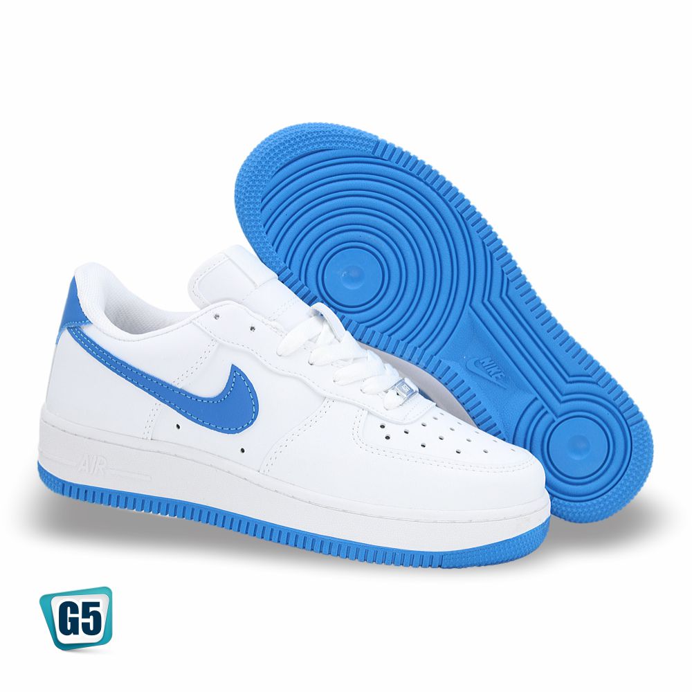 CALZADO URBANO MOD. AF1MA COLOR BLANCO TURQUEZA