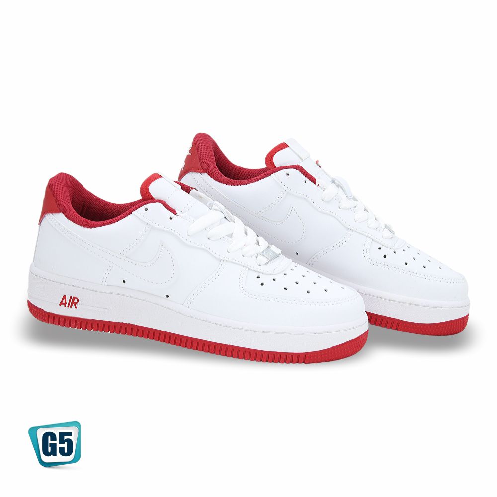 CALZADO URBANO REP NIK AIR FORC AF1MA-4 COLOR BLANCO ROJO