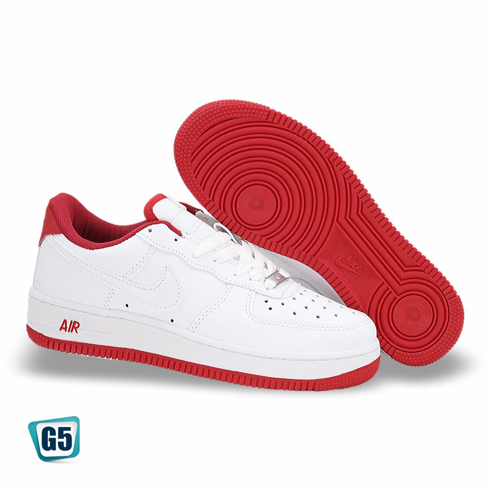 CALZADO URBANO REP NIK AIR FORC AF1MA-4 COLOR BLANCO ROJO