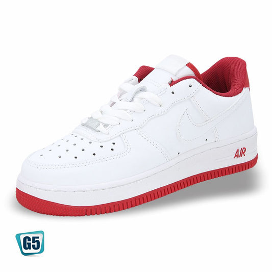 CALZADO URBANO REP NIK AIR FORC AF1MA-4 COLOR BLANCO ROJO