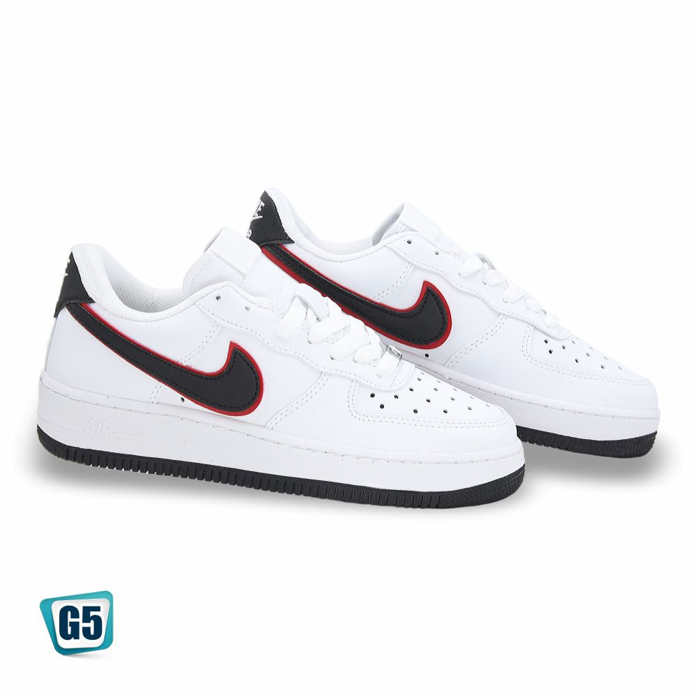 CALZADO URBANO MOD. AF1MA COLOR BLANCO/NEGRO/ROJO