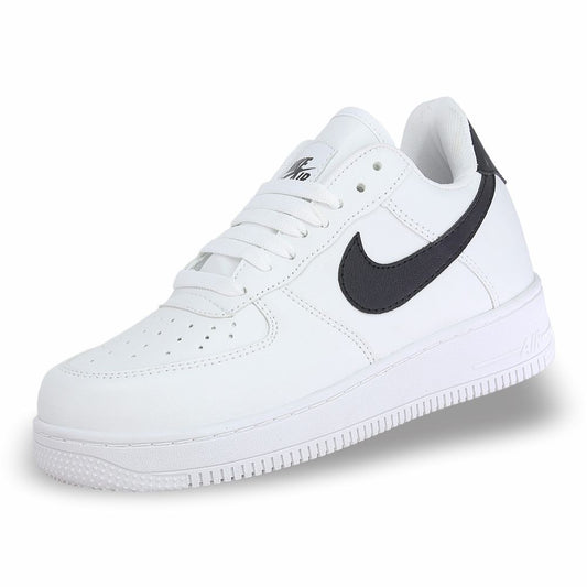 CALZADO URBANO, L20-1, AIR FORCE 1, ESTILO 1600G, COLOR BLANCO NEGRO.