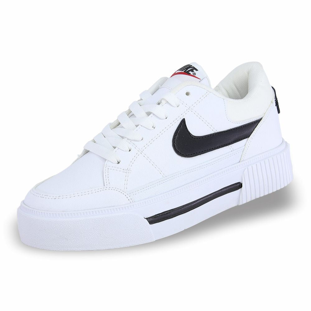 CALZADO URBANO, L20-1, NIKE COURT LEGACY LIFT, ESTILO 540G, COLOR BLANCO NEGRO.