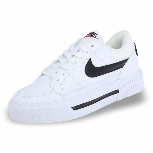 CALZADO URBANO, L20-1, NIKE COURT LEGACY LIFT, ESTILO 540G, COLOR BLANCO NEGRO.
