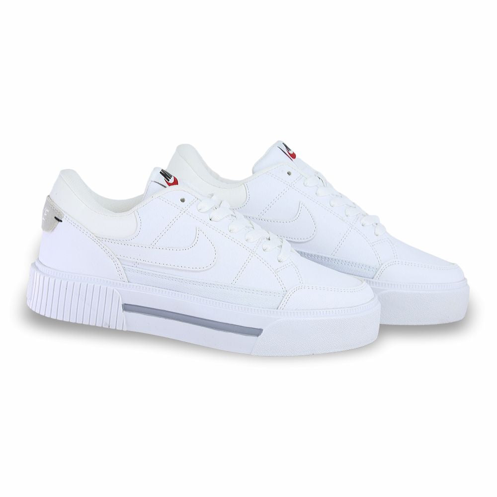 CALZADO URBANO, L20-1, NIKE COURT LEGACY LIFT, ESTILO 540G, COLOR BLANCO BLANCO.