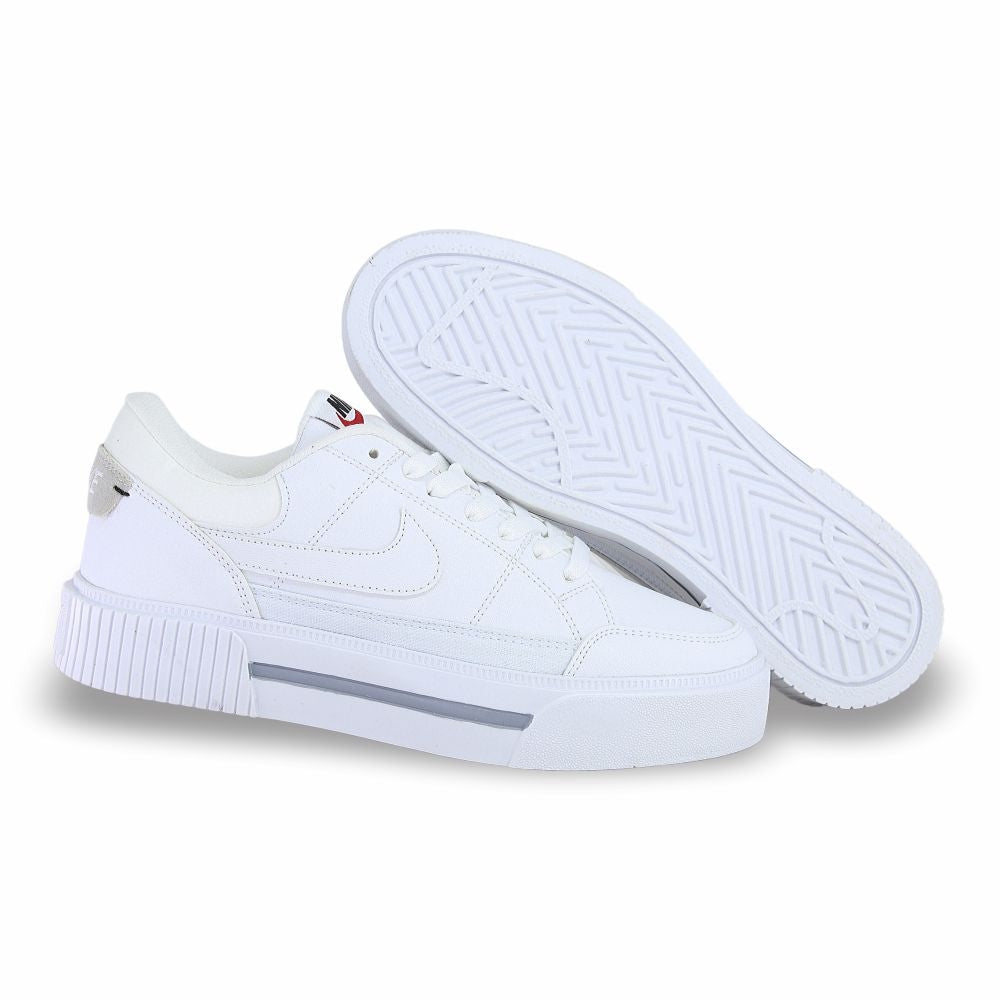CALZADO URBANO, L20-1, NIKE COURT LEGACY LIFT, ESTILO 540G, COLOR BLANCO BLANCO.