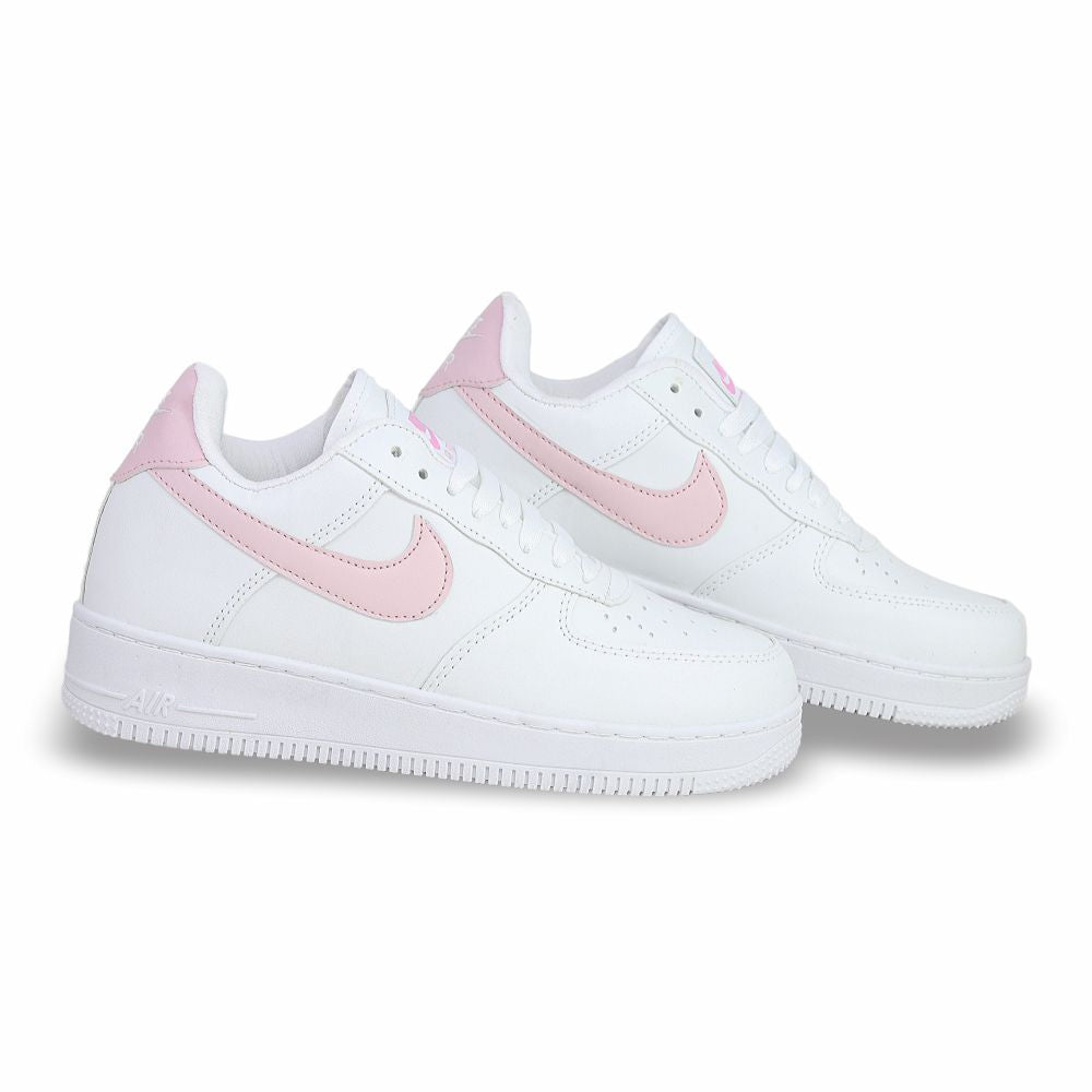 CALZADO URBANO, L20-1, AIR FORCE 1, ESTILO 1600G, COLOR BLANCO ROSA.