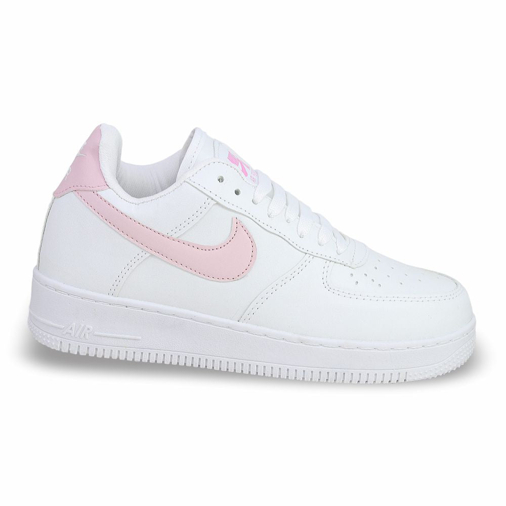 CALZADO URBANO, L20-1, AIR FORCE 1, ESTILO 1600G, COLOR BLANCO ROSA.