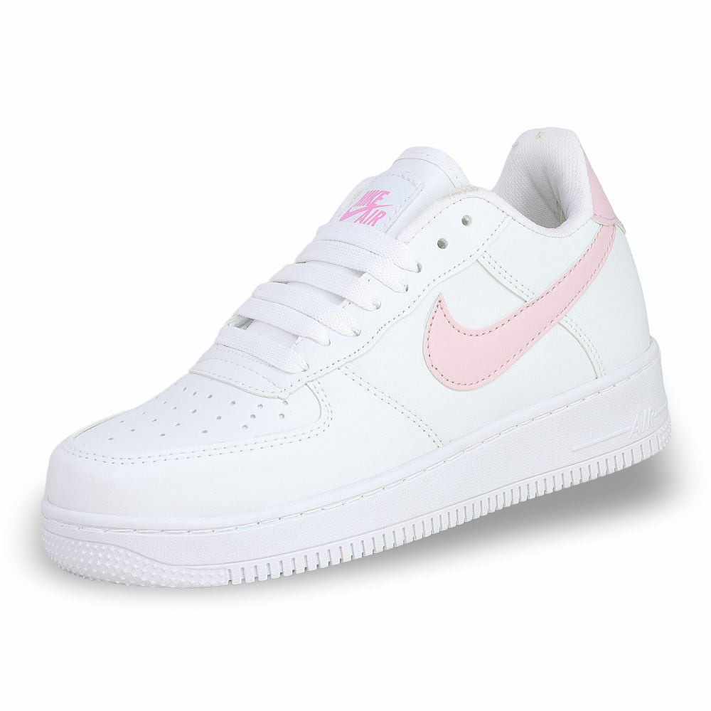CALZADO URBANO, L20-1, AIR FORCE 1, ESTILO 1600G, COLOR BLANCO ROSA.