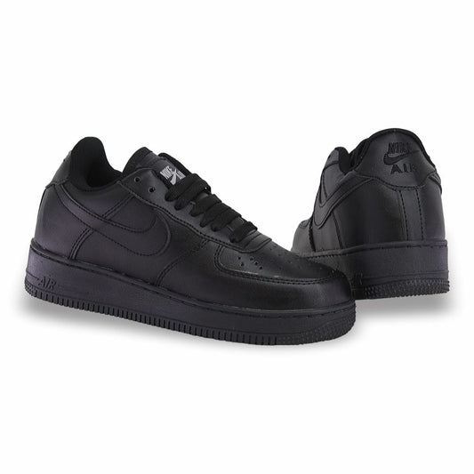 CALZADO URBANO, L20-1, AIR FORCE 1, ESTILO 1600G, COLOR NEGRO NEGRO.