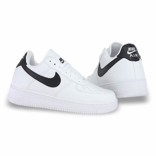 CALZADO URBANO, L20-1, AIR FORCE 1, ESTILO 1600G, COLOR BLANCO NEGRO.