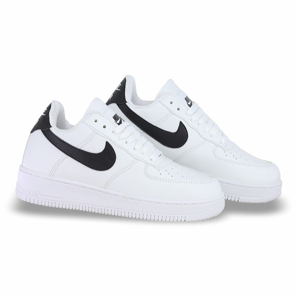 CALZADO URBANO, L20-1, AIR FORCE 1, ESTILO 1600G, COLOR BLANCO NEGRO.