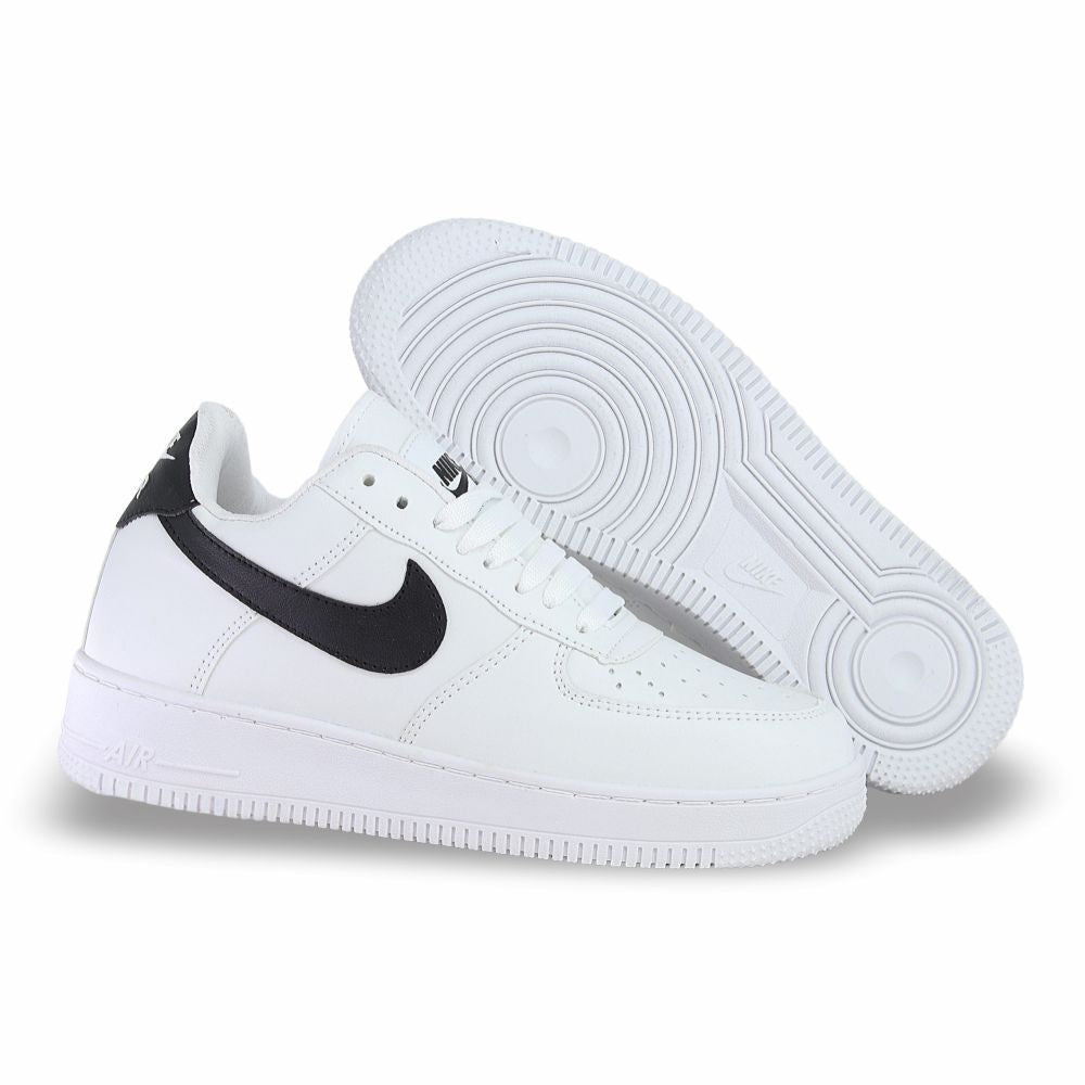 CALZADO URBANO, L20-1, AIR FORCE 1, ESTILO 1600G, COLOR BLANCO NEGRO.