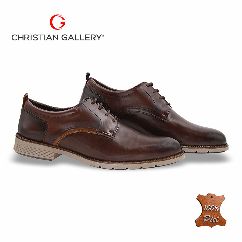 Zapato Formal de Piel mod. 5901-2 color Caoba