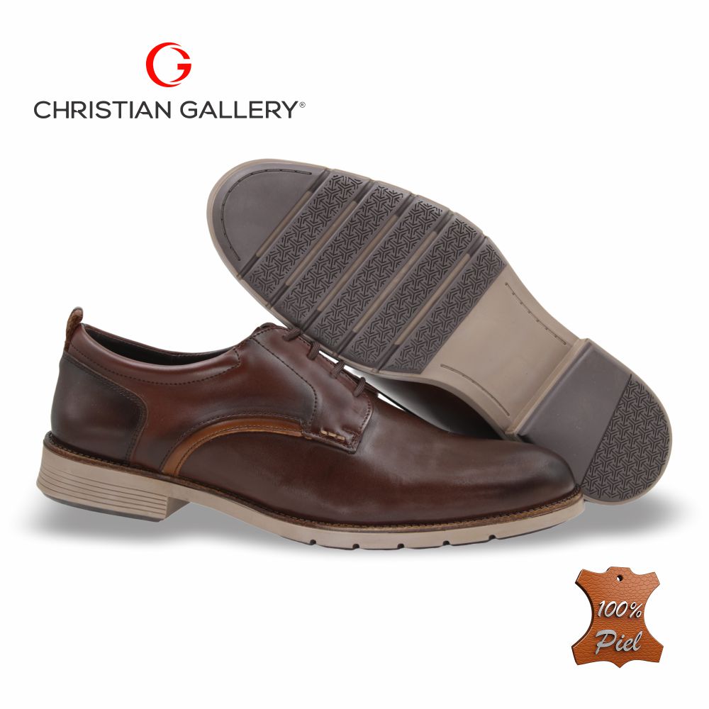Zapato Formal de Piel mod. 5901-2 color Caoba