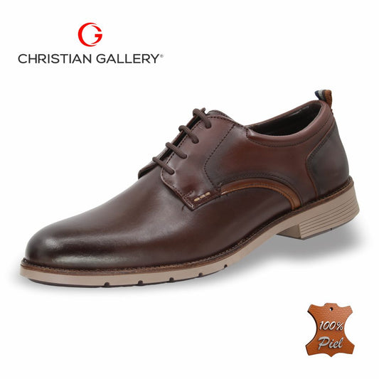 Zapato Formal de Piel mod. 5901-2 color Caoba