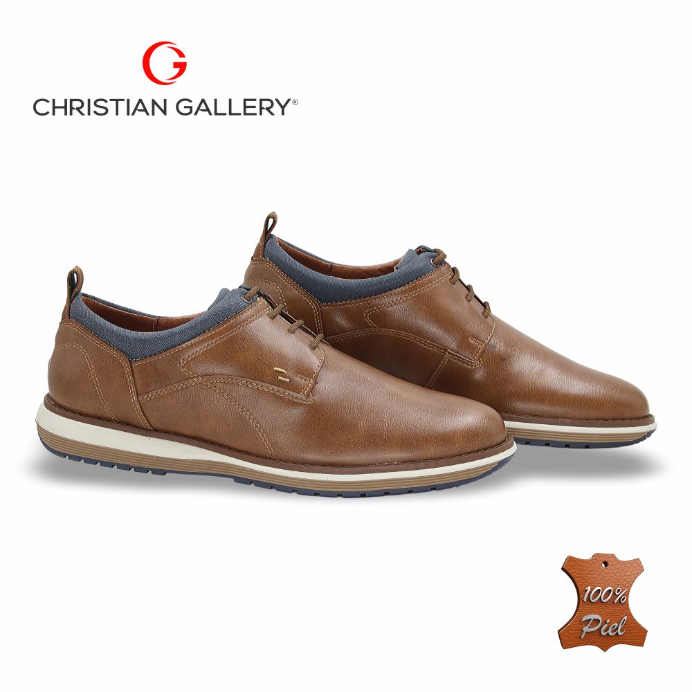 Zapato Formal de Piel mod. 6202-2 color Brandy