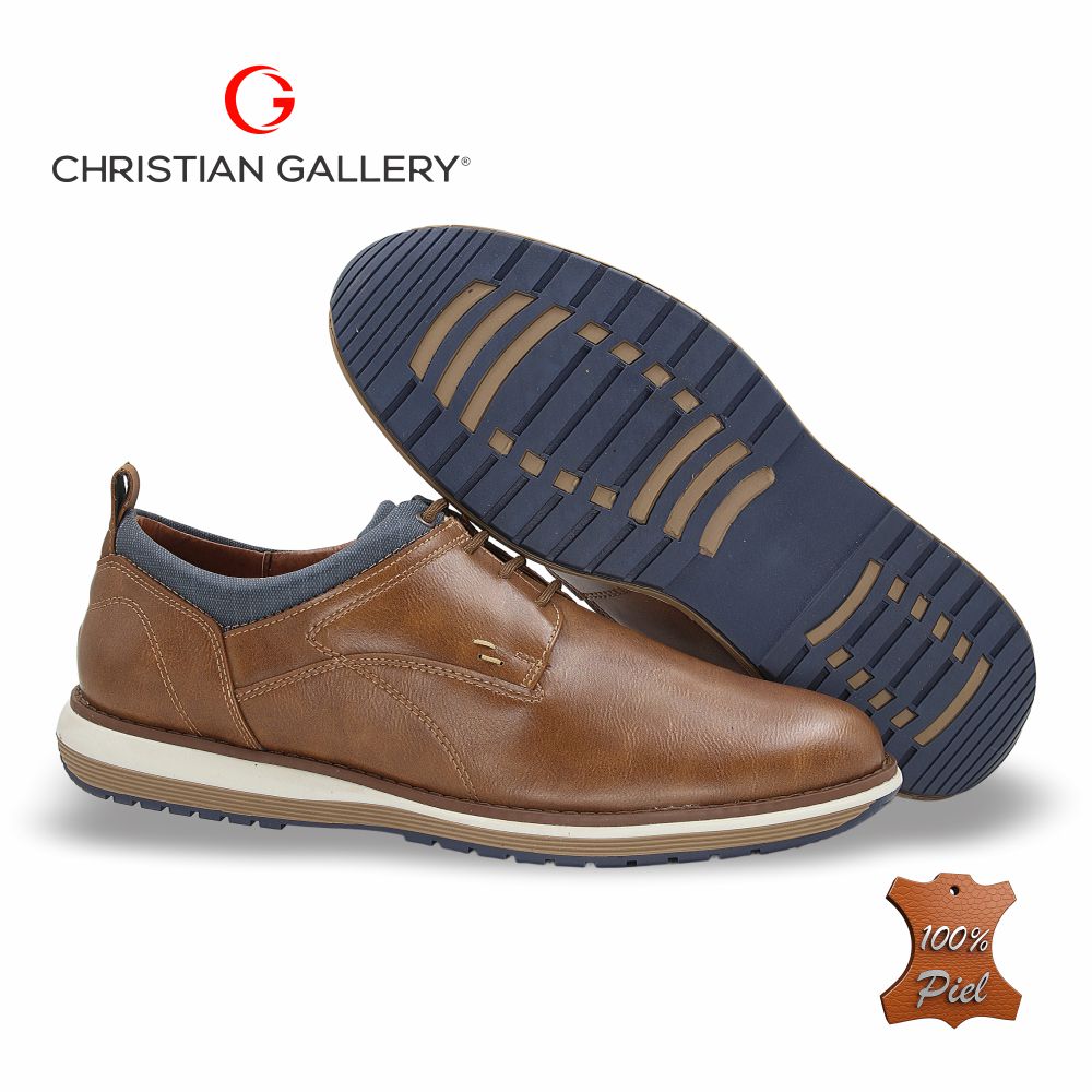 Zapato Formal de Piel mod. 6202-2 color Brandy