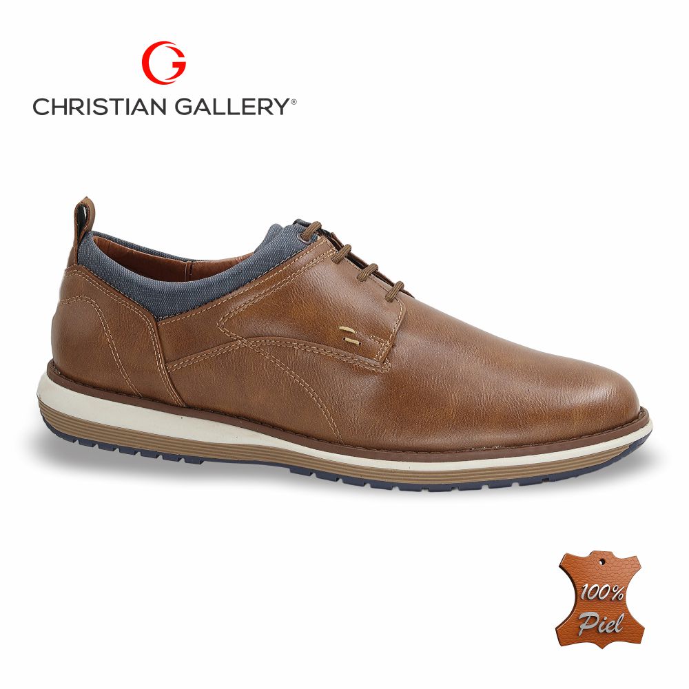 Zapato Formal de Piel mod. 6202-2 color Brandy