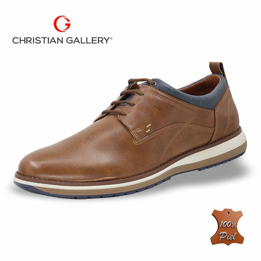 Zapato Formal de Piel mod. 6202-2 color Brandy